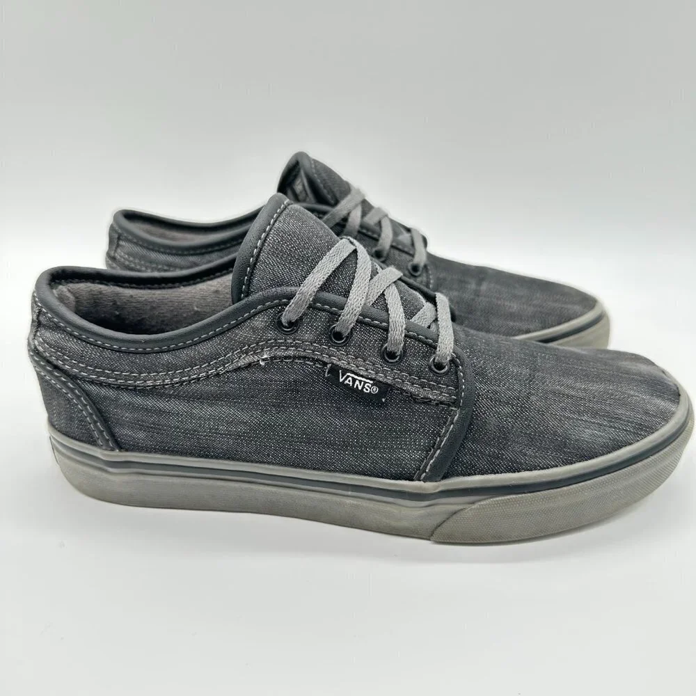 Vans Chukka Low Youth Dark Grey Denim & Pewter Skate Shoes Sz 4.5
